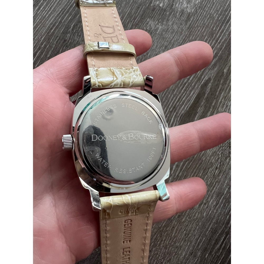 Dooney & Bourke Wristwatch Women OS Cream Leather Croc Embossed Stainless - Picture 4 of 6